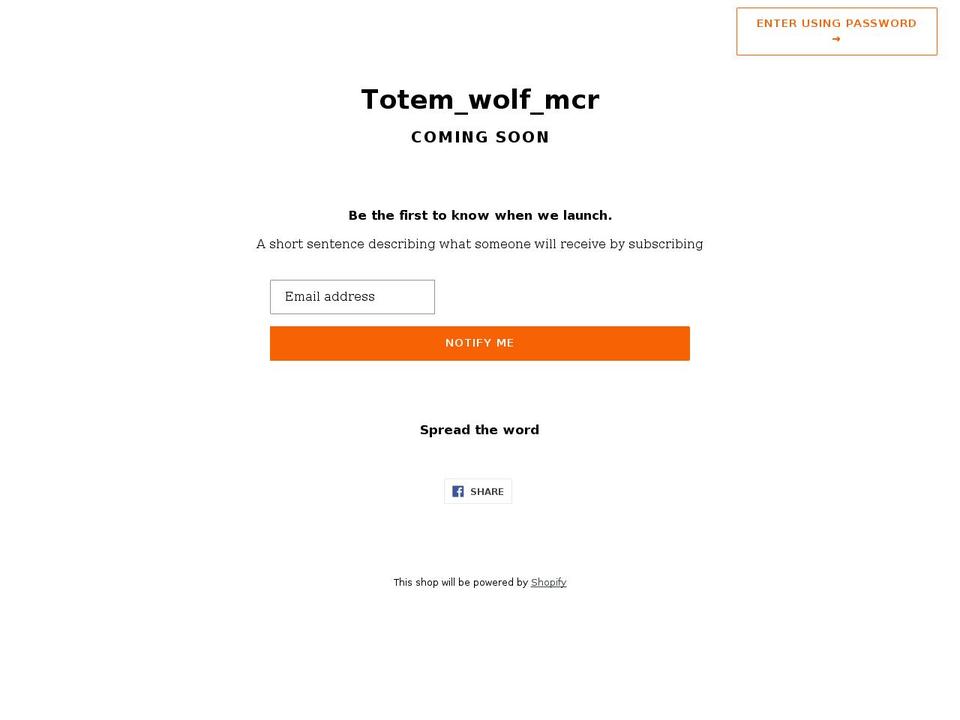 totem-wolf.com shopify website screenshot
