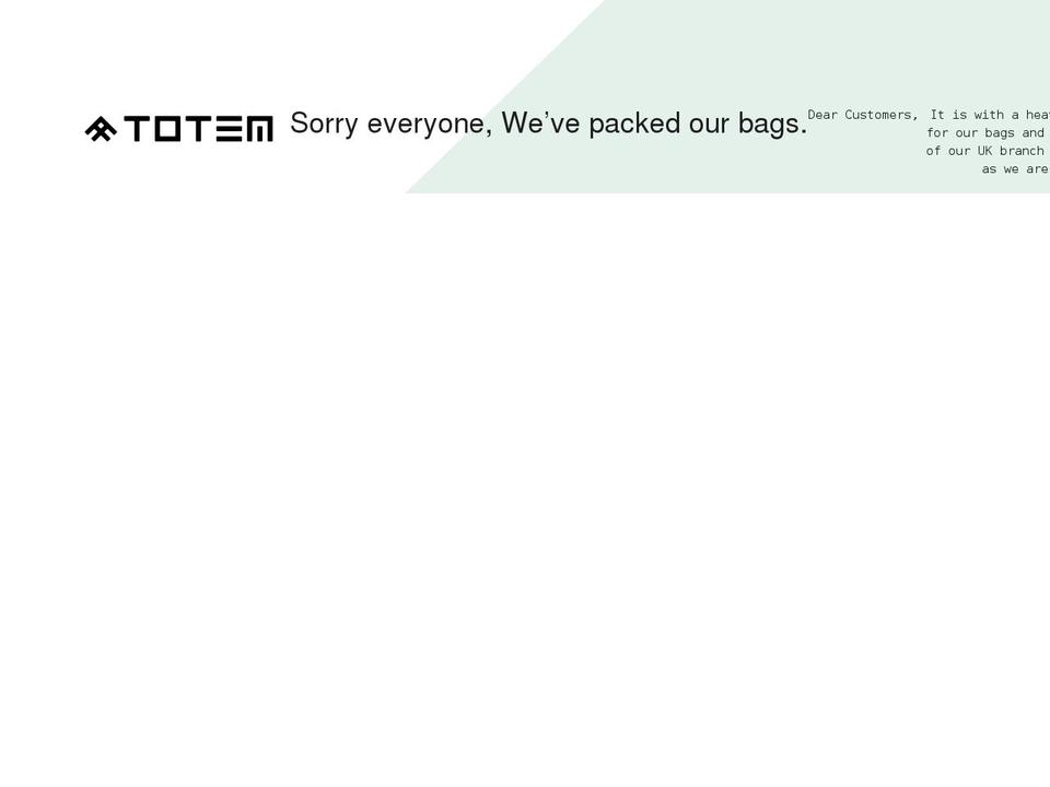 totembags.co.uk shopify website screenshot