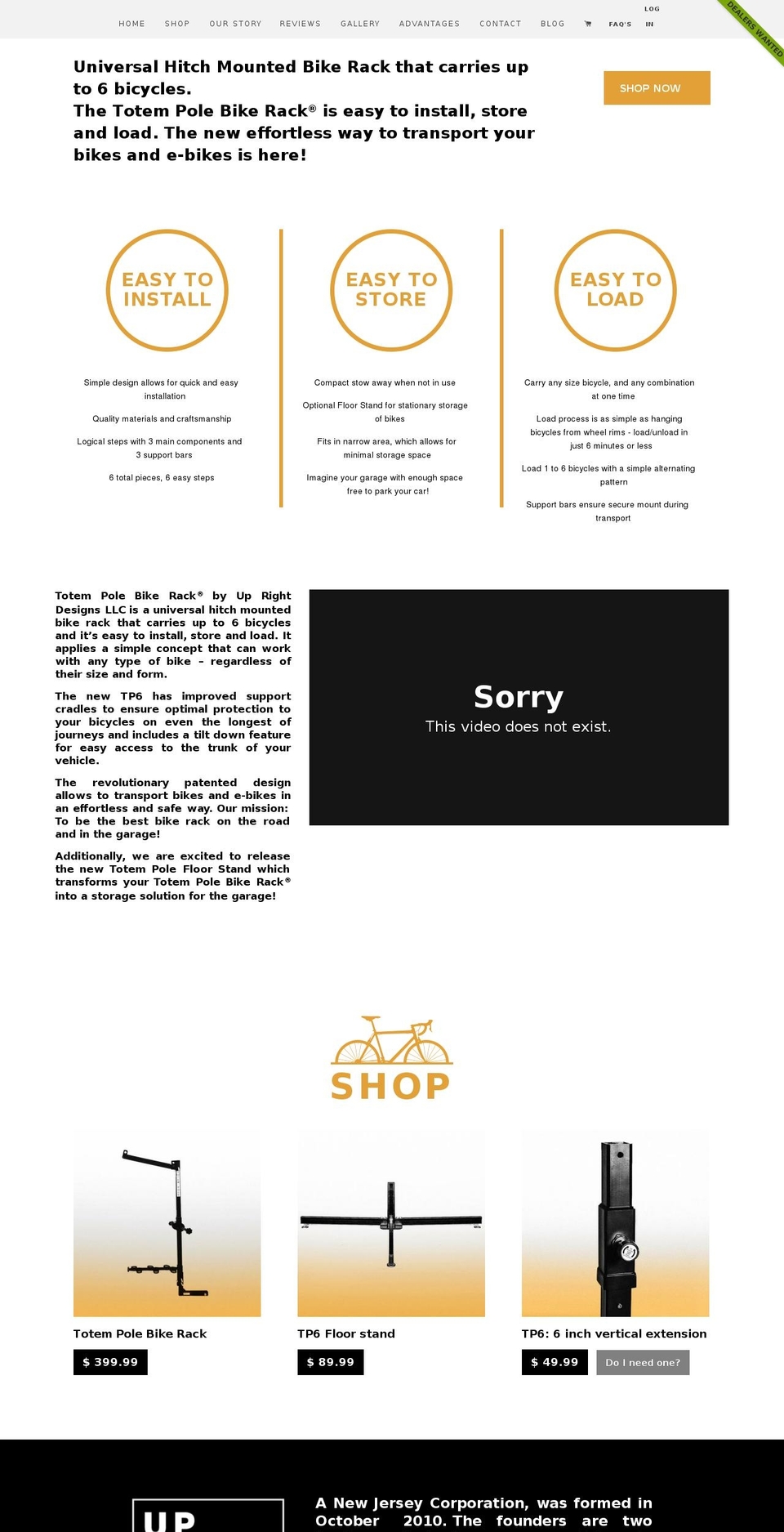 totembikeracks.com shopify website screenshot