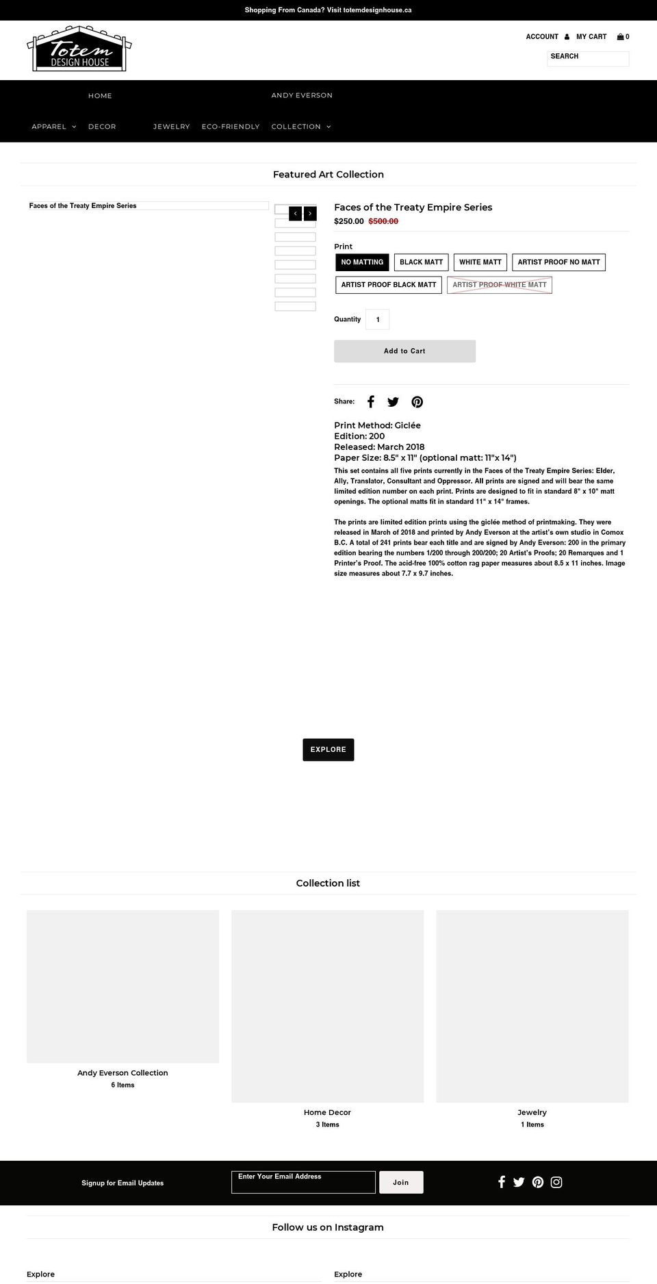 totemdesignhouse.com shopify website screenshot