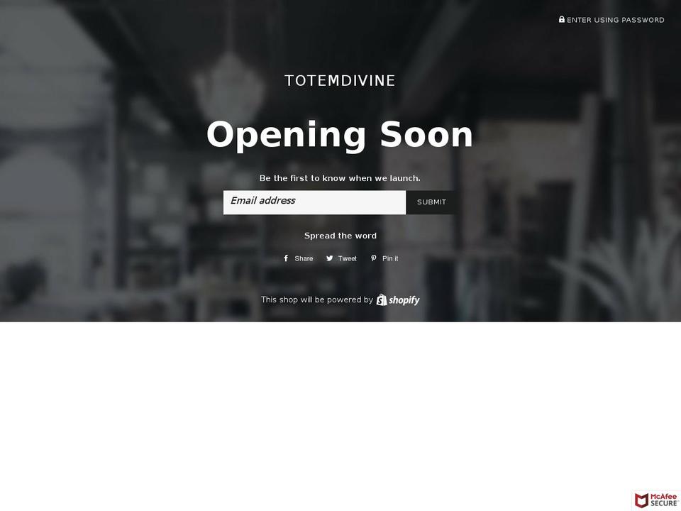 totemdivine.com — Shopify storefront screenshot