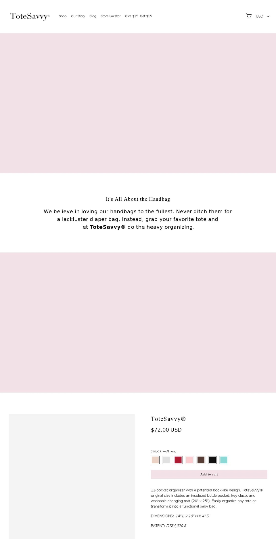 totesavvy.com shopify website screenshot