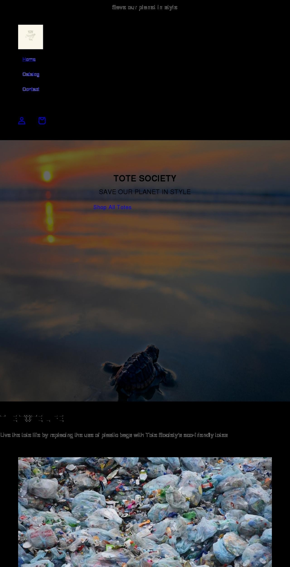 totesociety.com shopify website screenshot