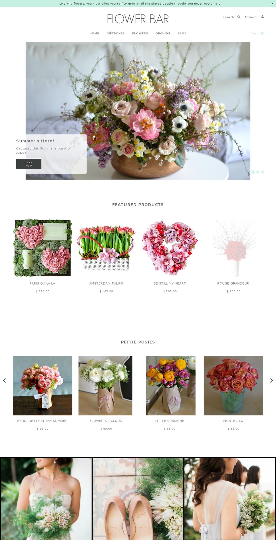 totheflowerbar.com shopify website screenshot