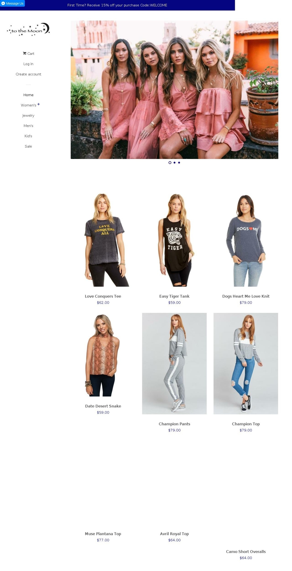 tothemoonboutique.com shopify website screenshot