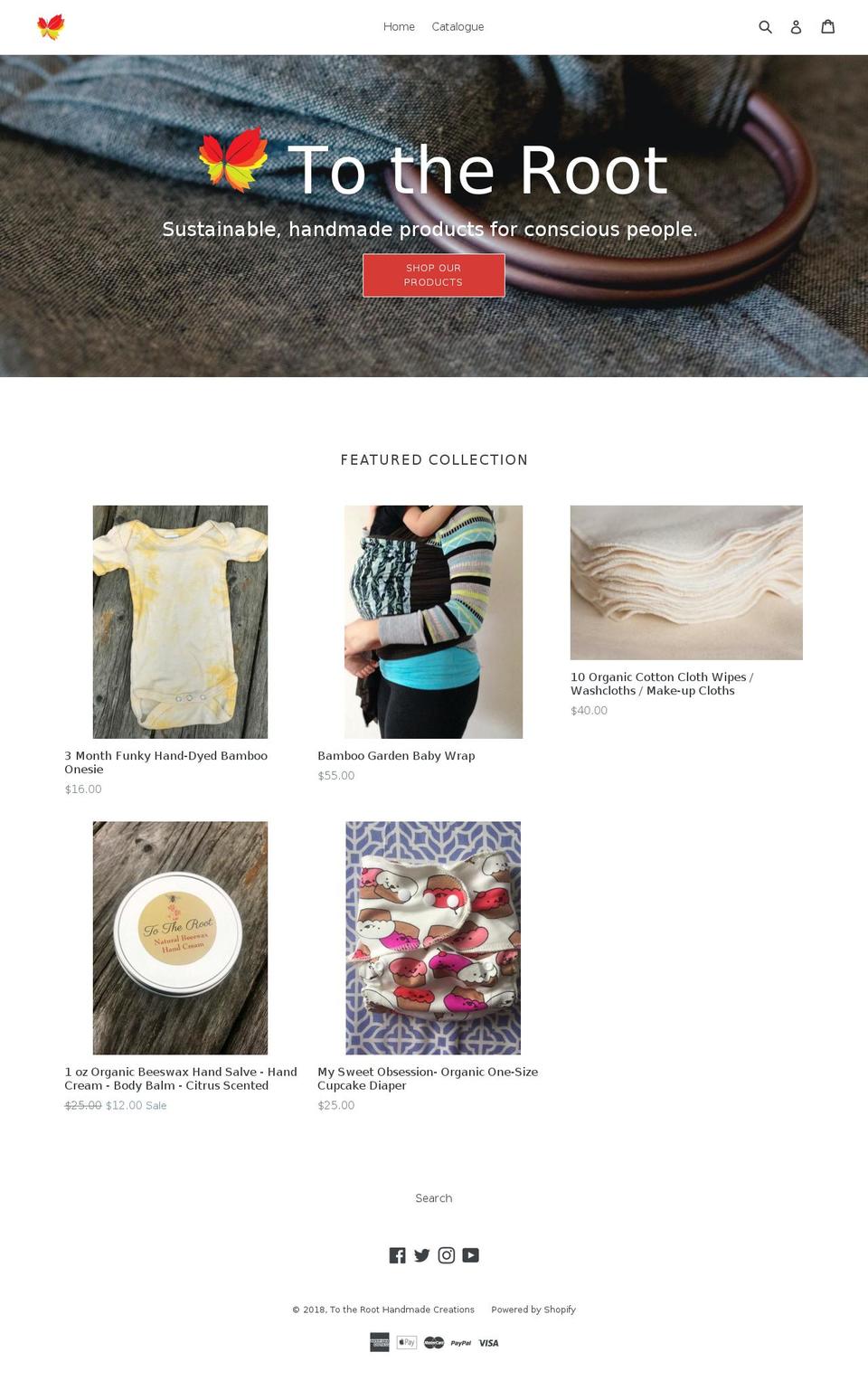 totheroot.ca shopify website screenshot