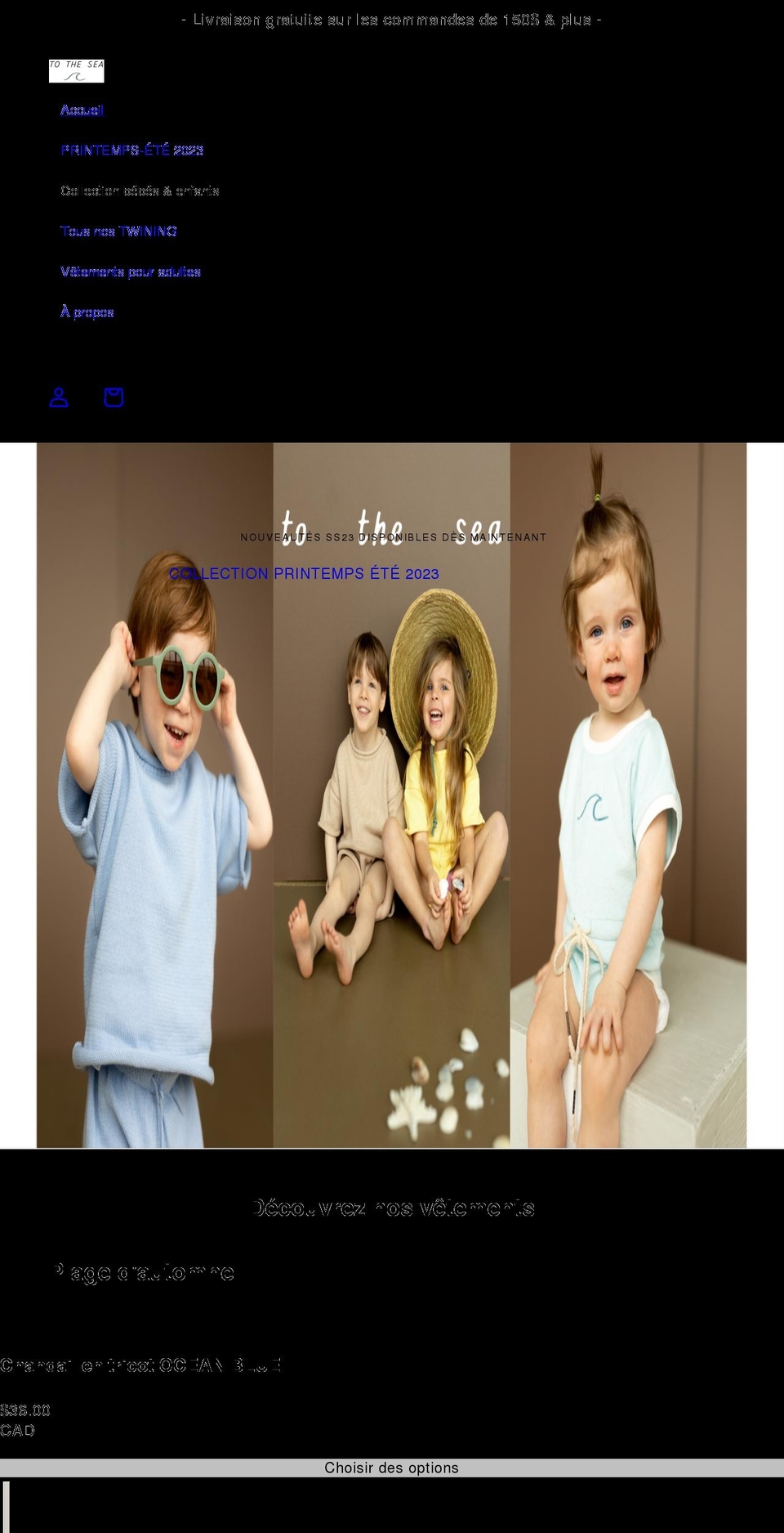 tothesea.ca shopify website screenshot