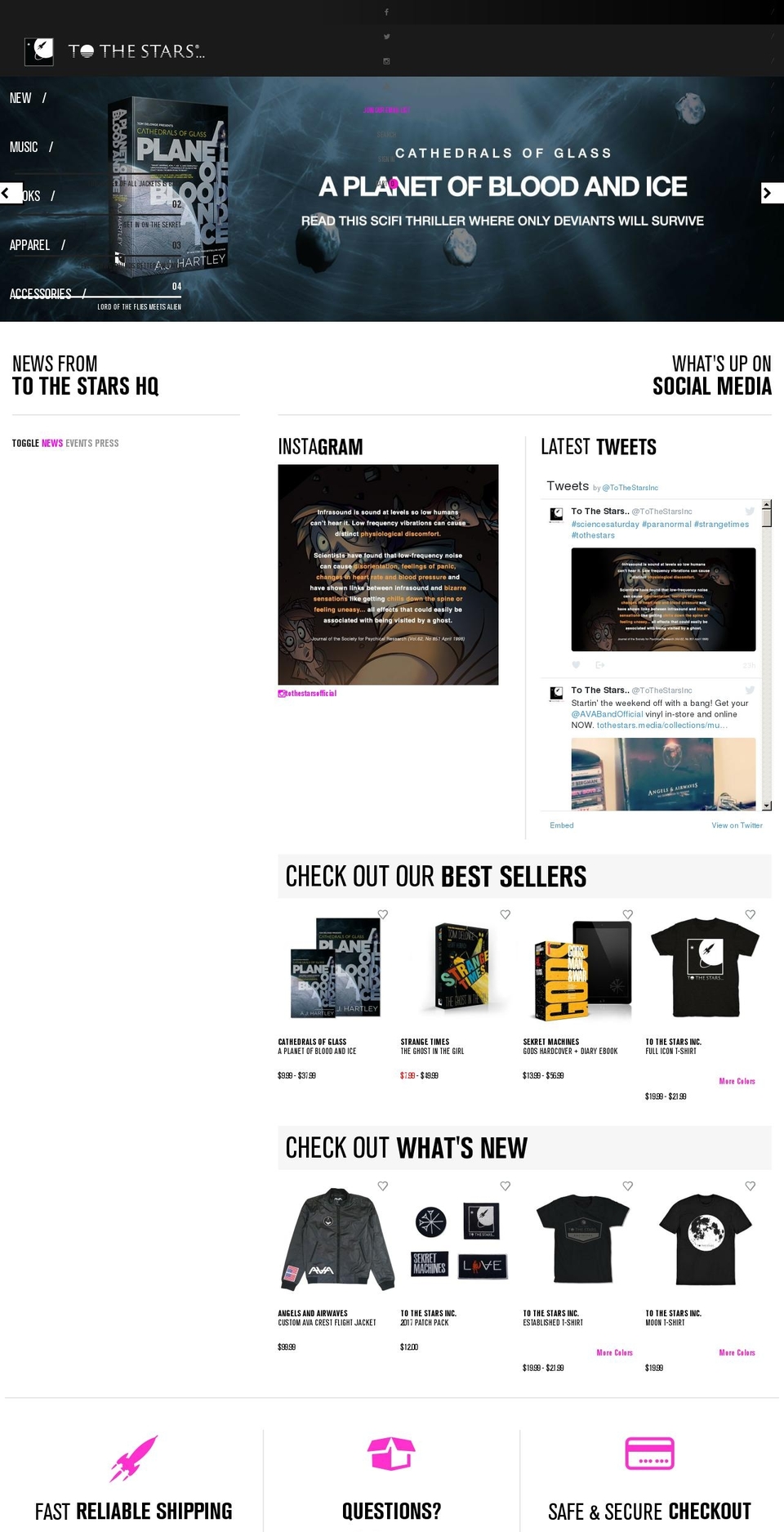 Pipeline Shopify theme site example tothestars.media