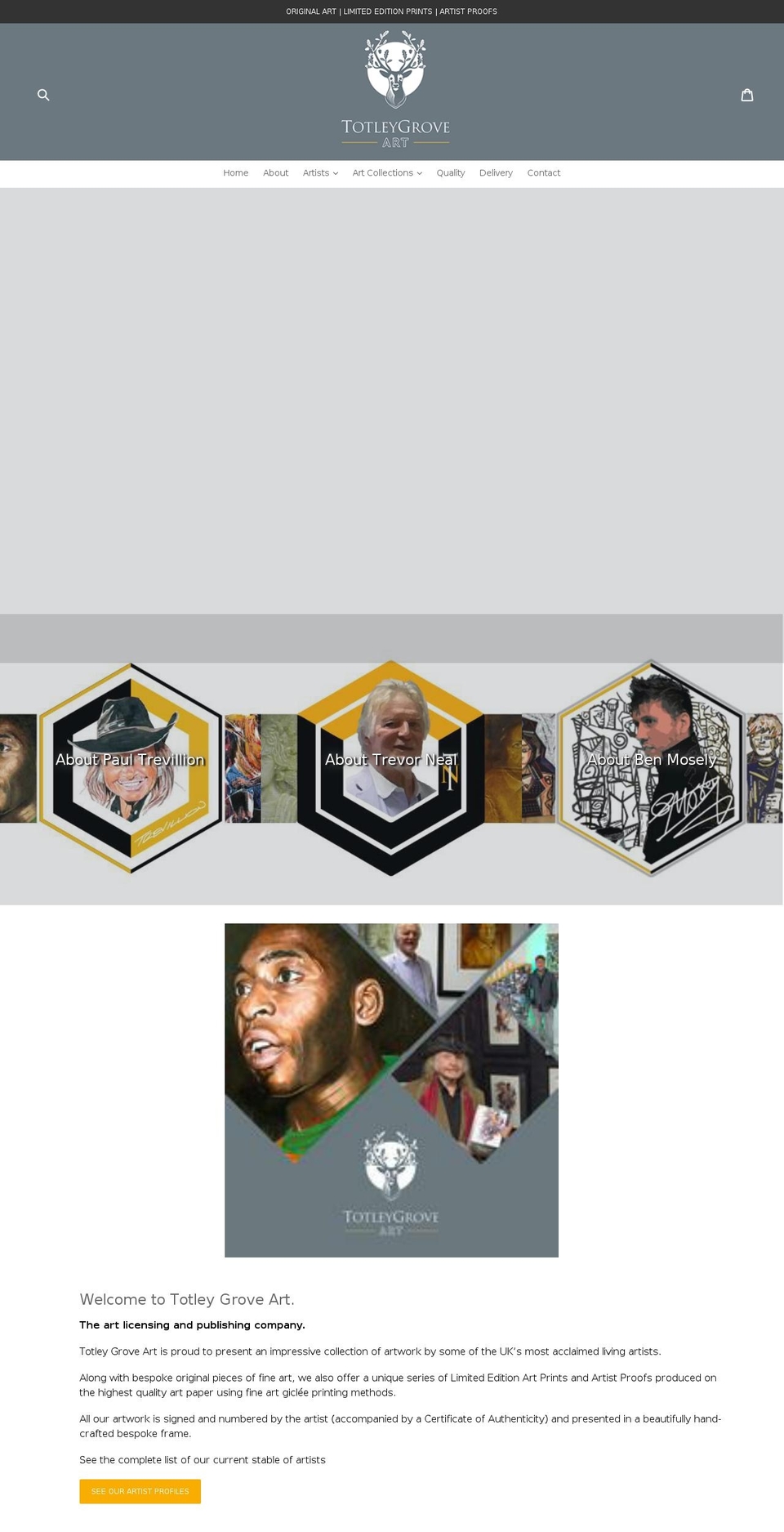 totleygroveart.com — Shopify storefront screenshot