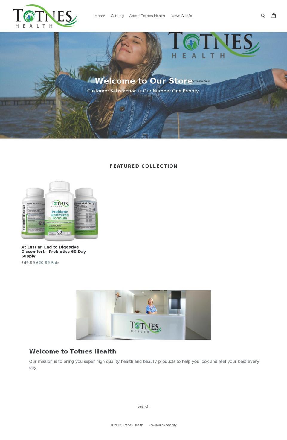 totneshealth.com shopify website screenshot