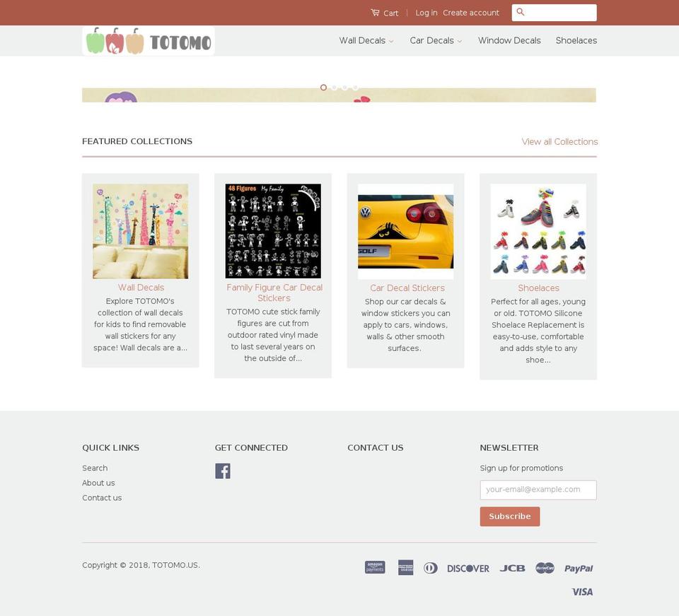 totomo.us shopify website screenshot