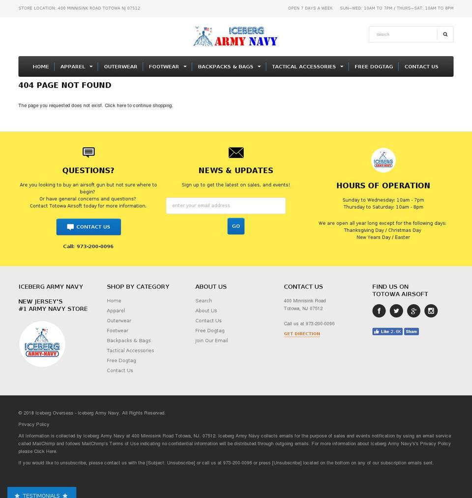 IAN (TAshopifytheme) Shopify theme site example totowaarmynavy.com