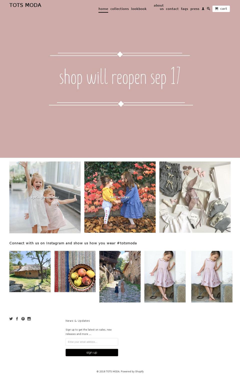 totsmoda.com — Shopify storefront screenshot