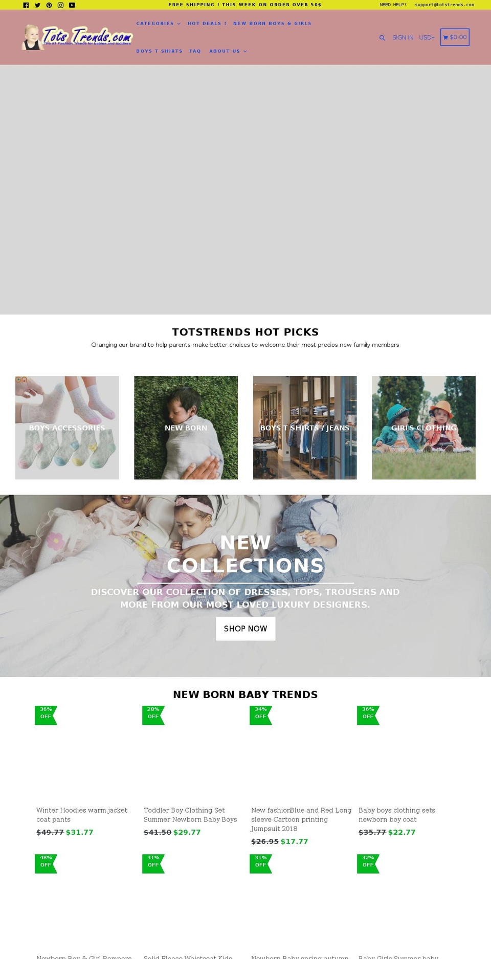 totstrends.com shopify website screenshot