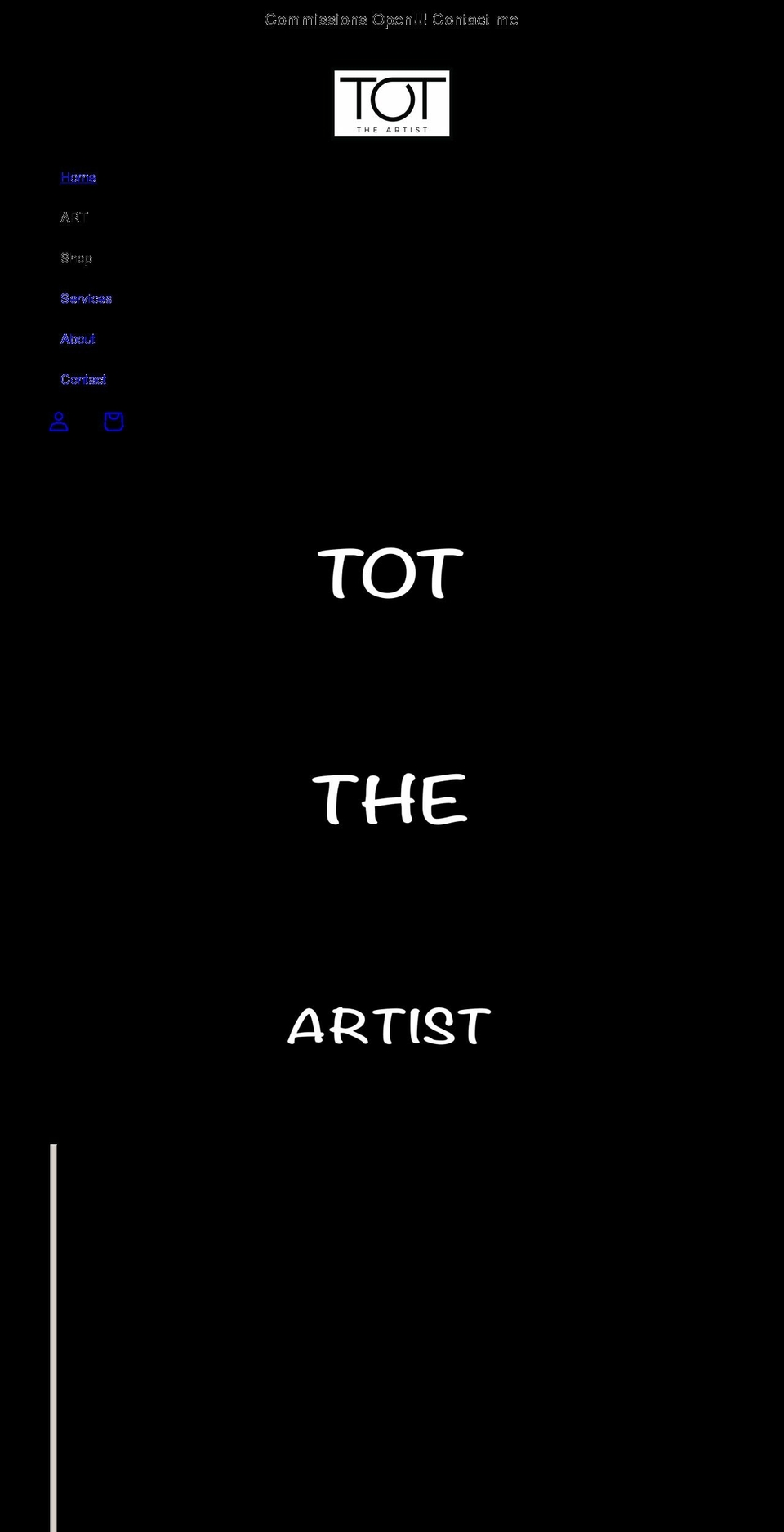 tottheartist.com shopify website screenshot
