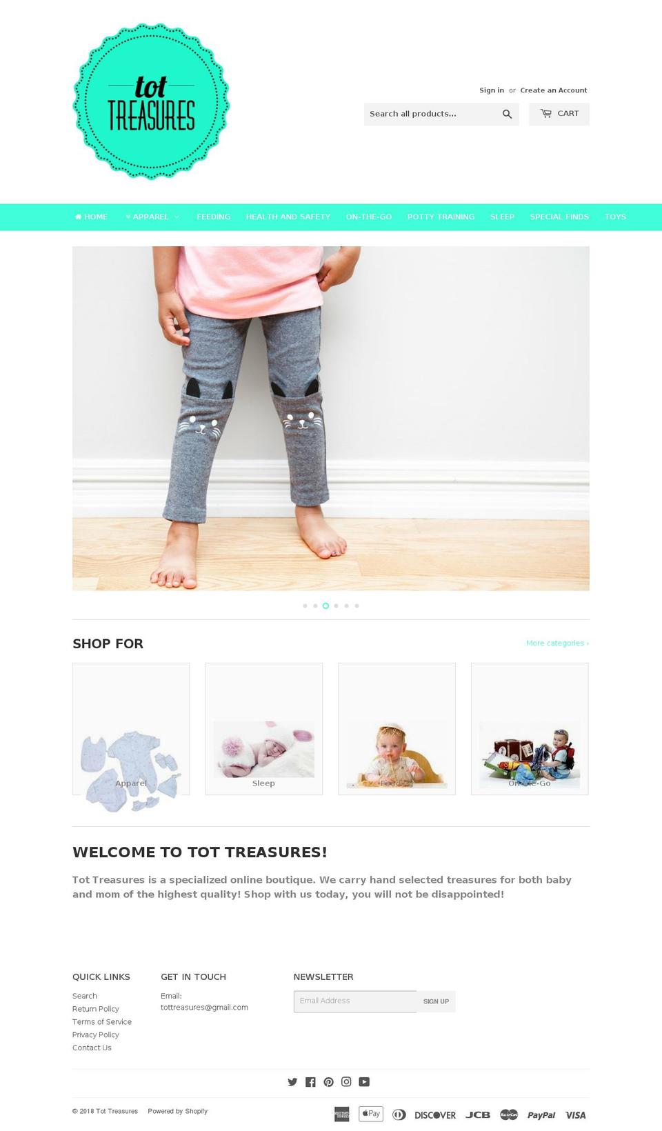tottreasure.com — Shopify storefront screenshot