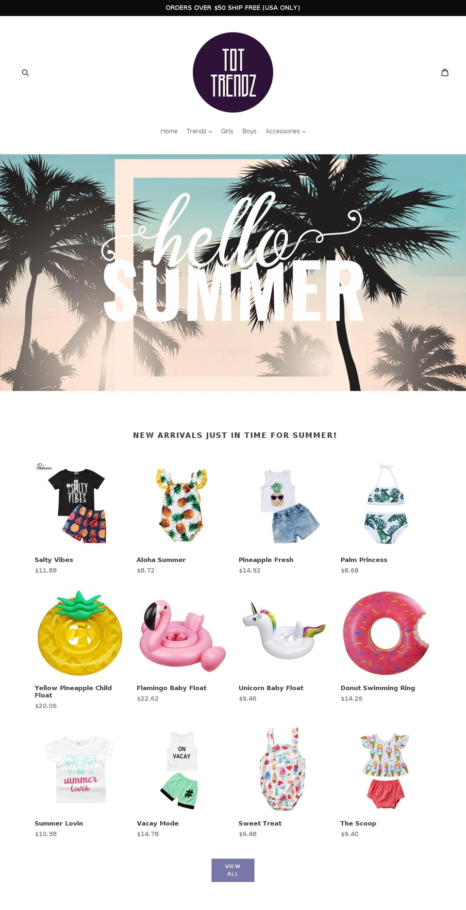 tottrendz.com — Shopify storefront screenshot
