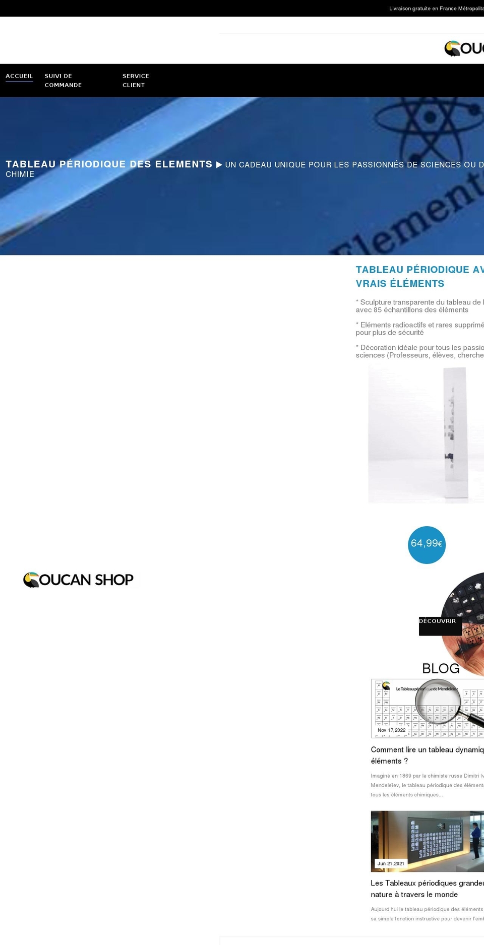 Thalia-master Shopify theme site example toucanshop.fr