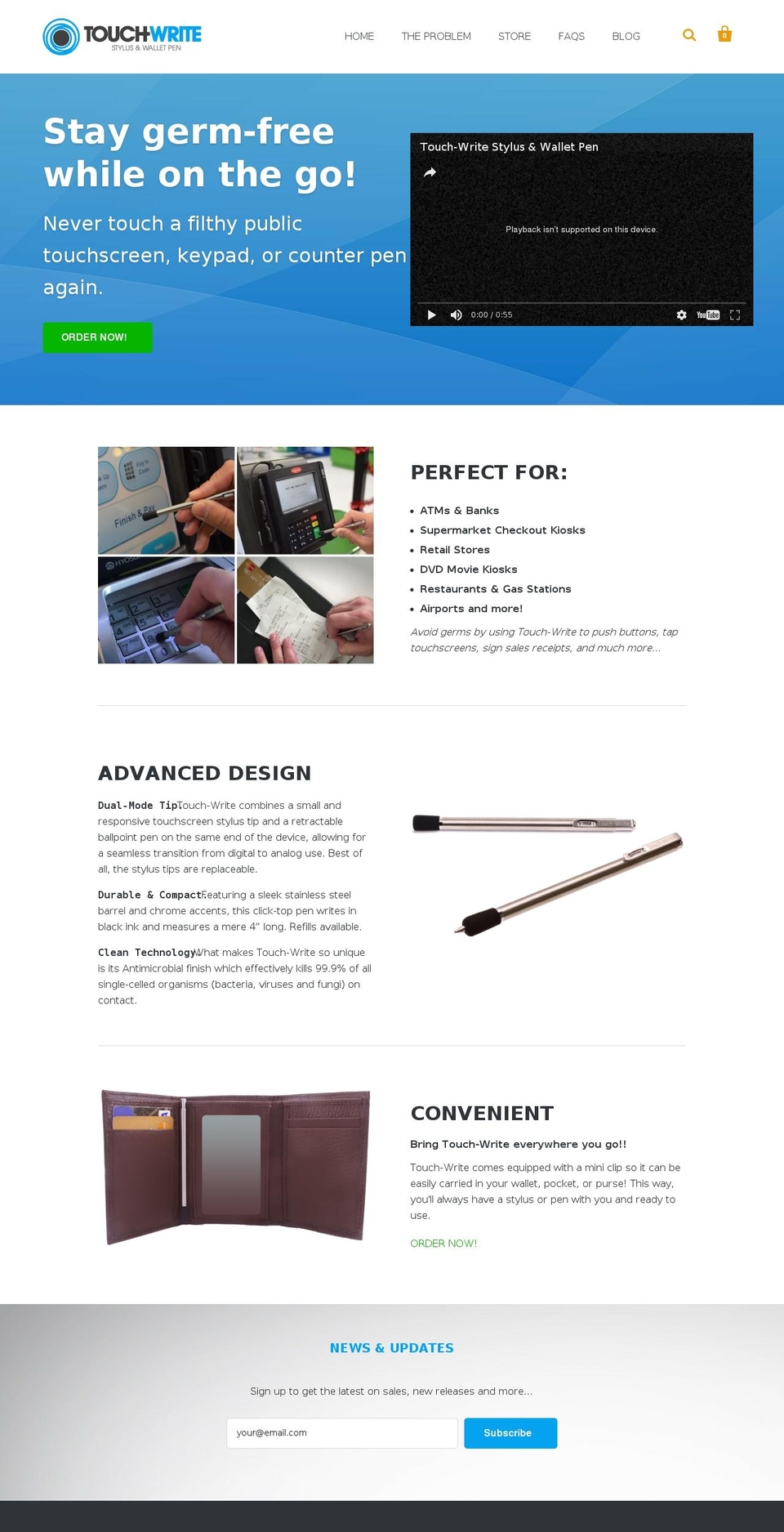 touch-write.com shopify website screenshot