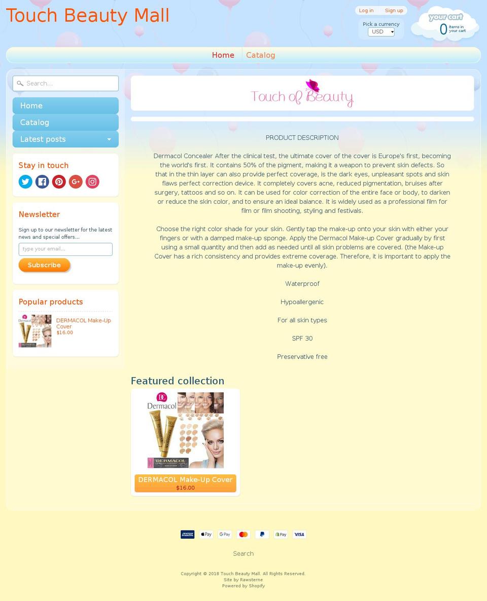 sun-rise Shopify theme site example touchbeautymall.com