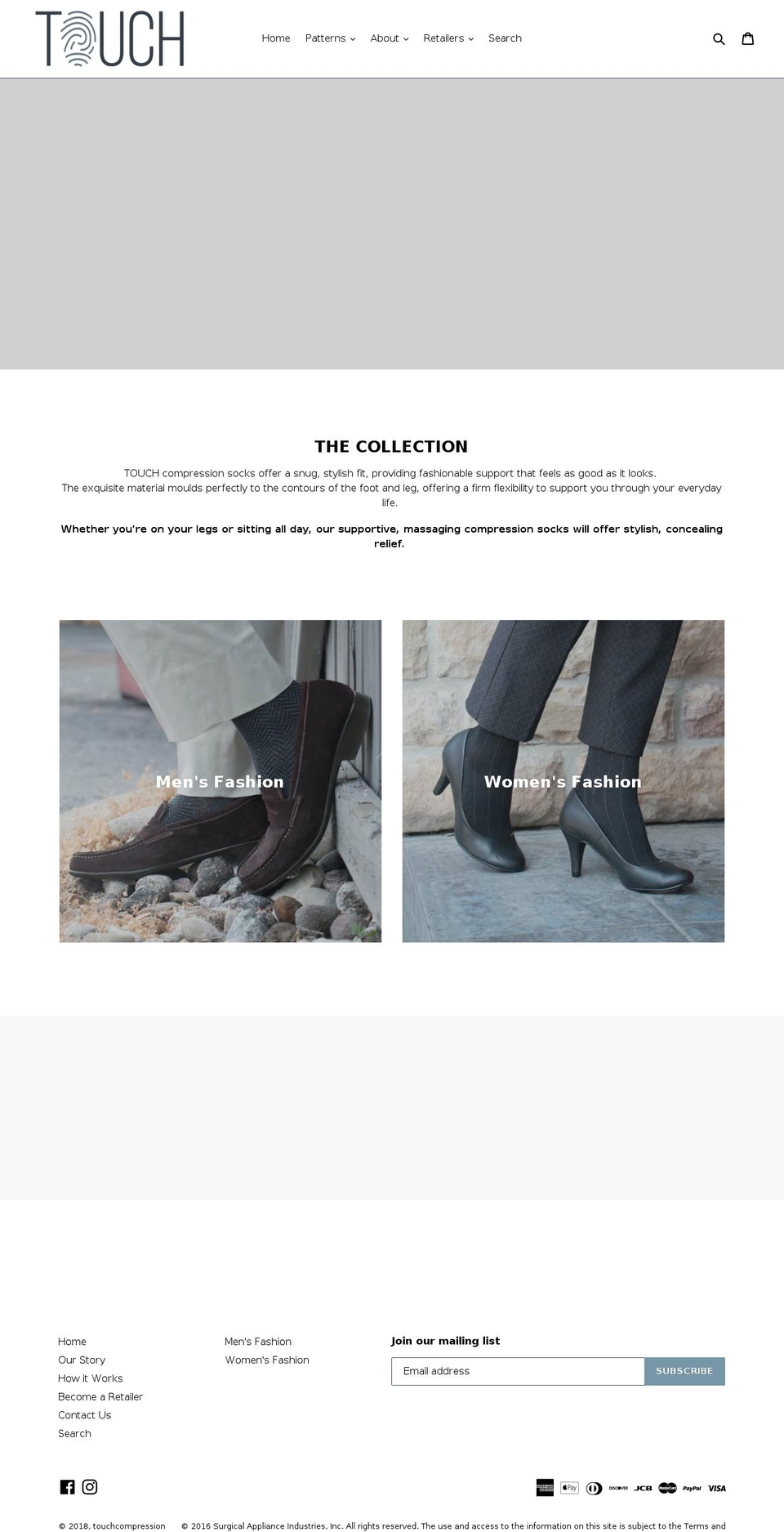 touchcompression.com — Shopify storefront screenshot