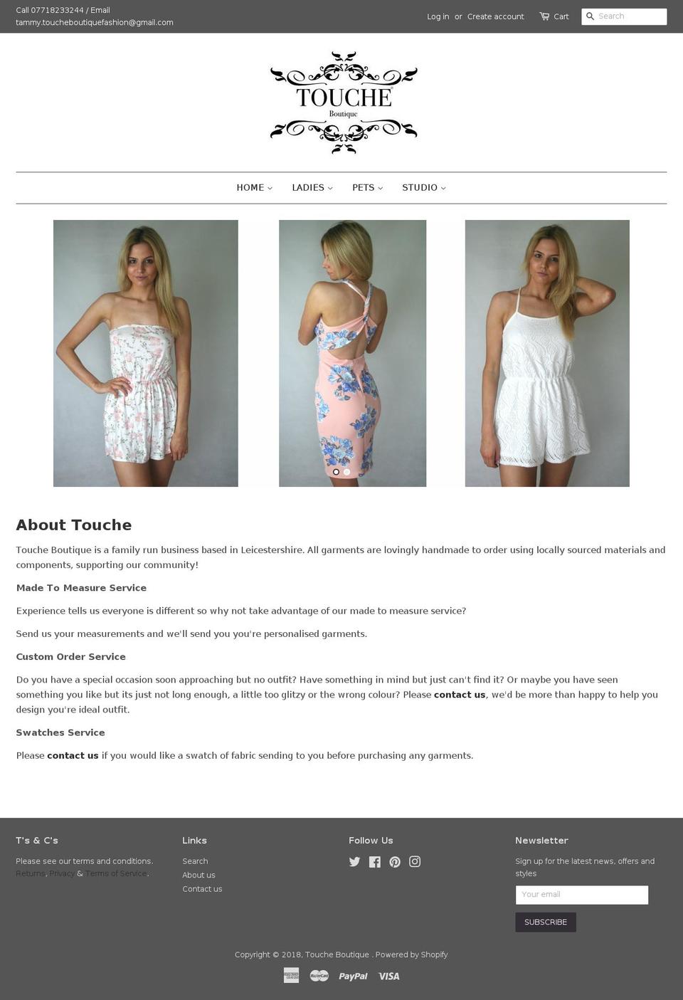 touche.boutique shopify website screenshot