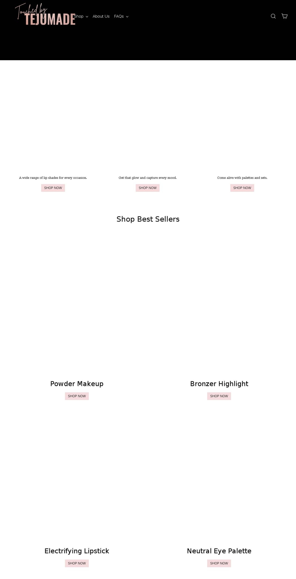 touchedbytejumade.com shopify website screenshot