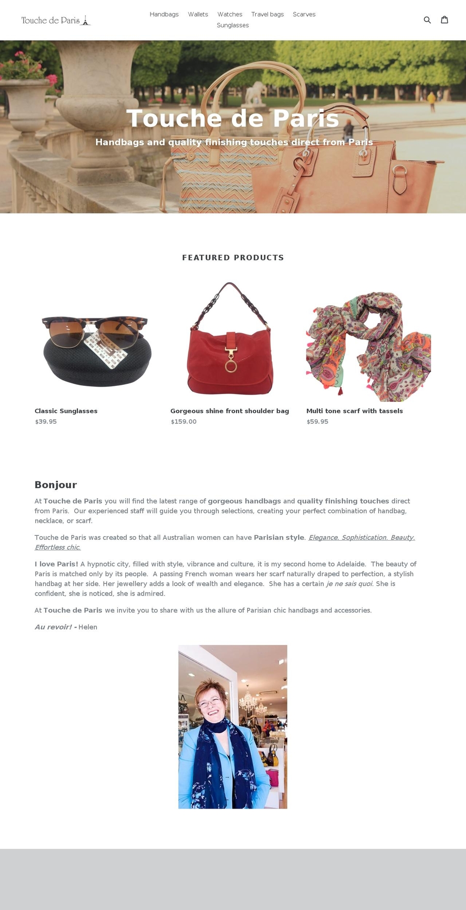 touchedeparis.com shopify website screenshot