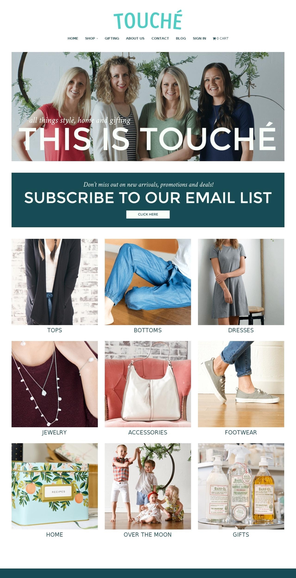 touchegifts.com shopify website screenshot