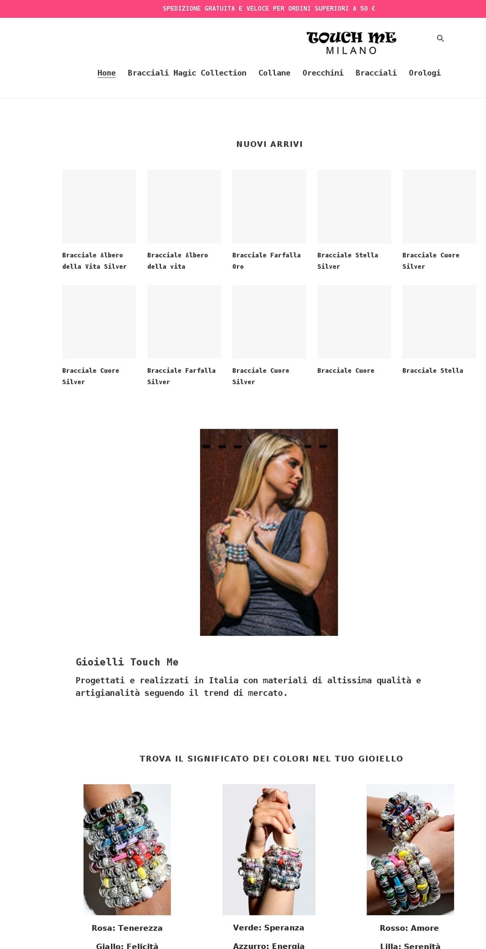 touchmemilano.com shopify website screenshot