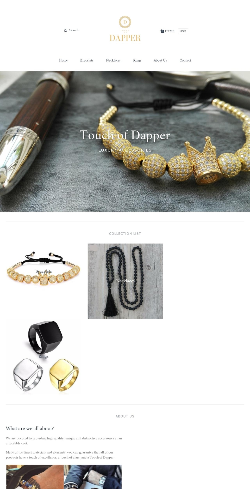 touchofdapper.com shopify website screenshot