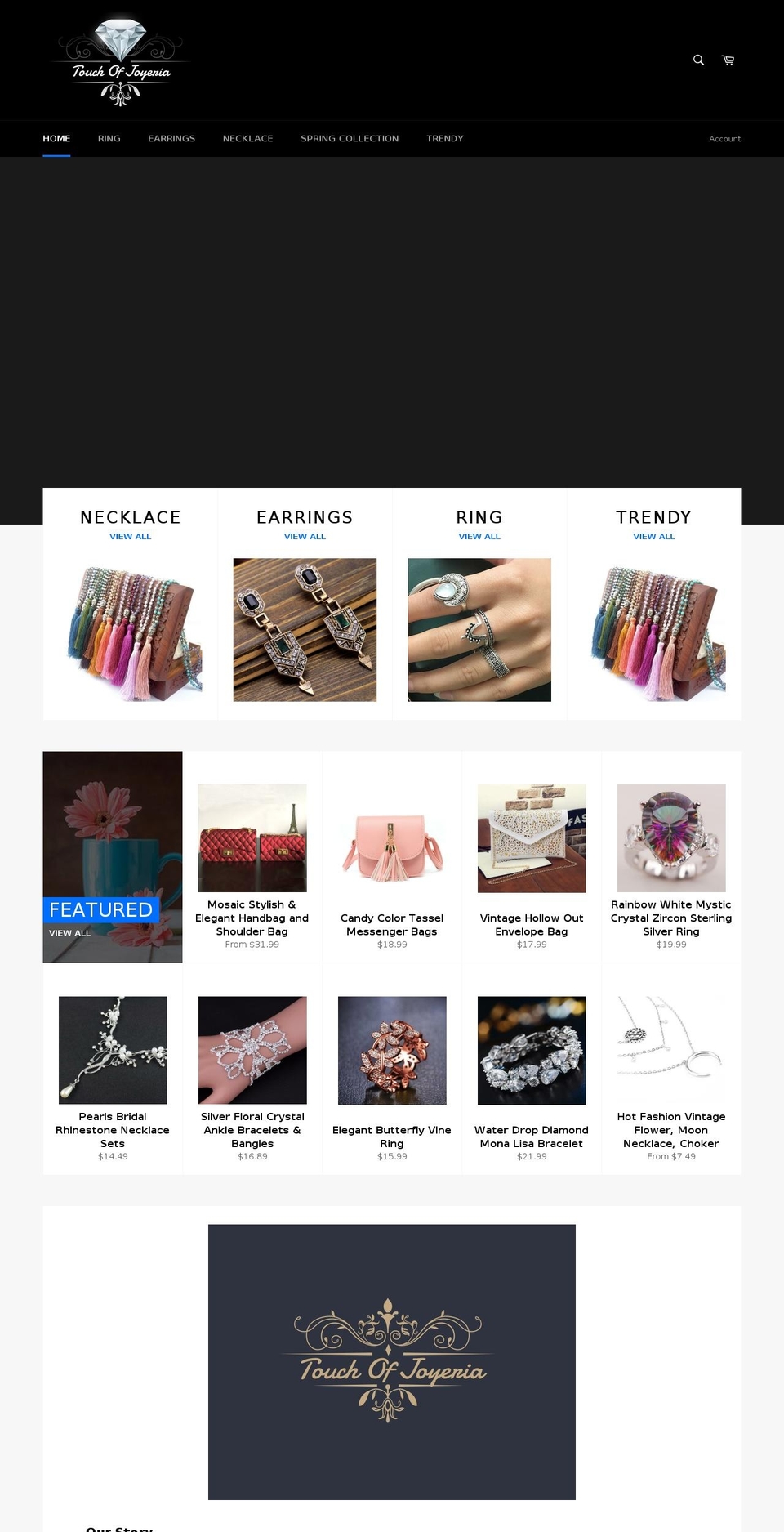 touchofjoyeria.com — Shopify storefront screenshot