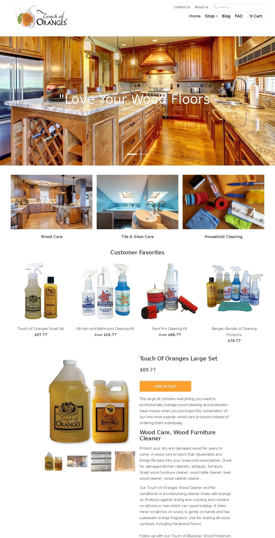 touchoforangeswoodcleaner.com shopify website screenshot