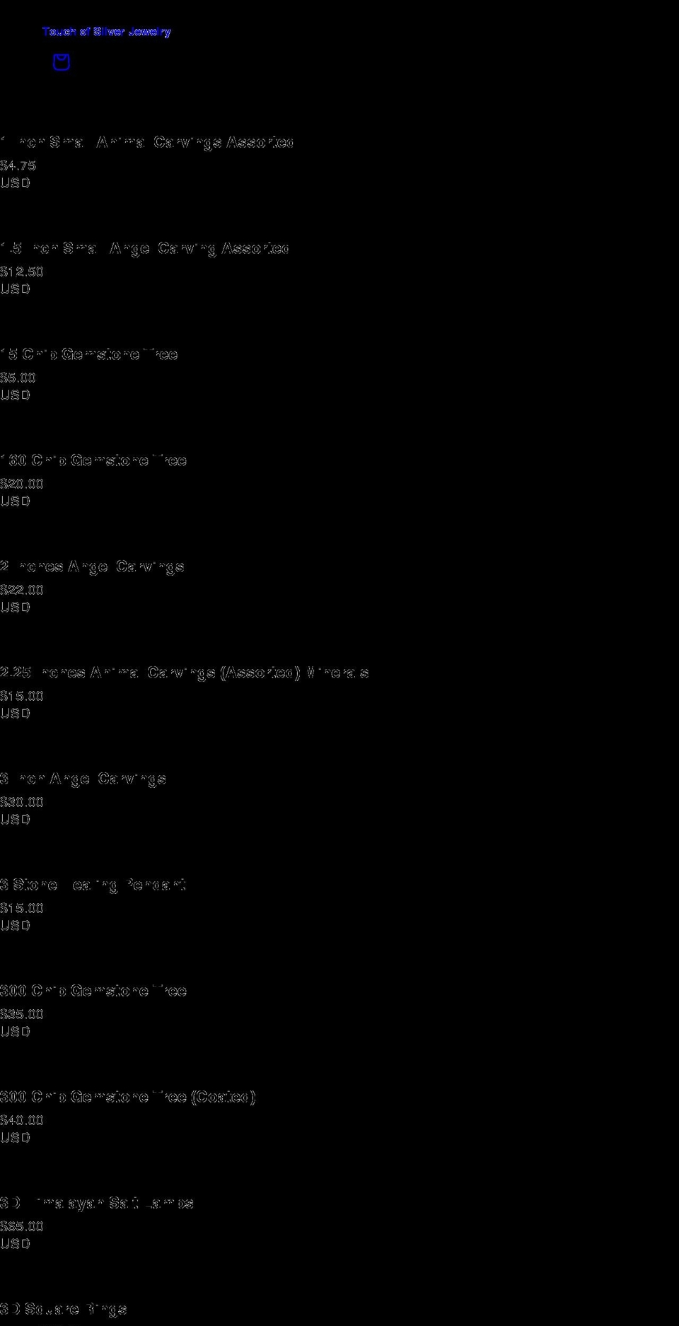 touchofsilverjewelry.com shopify website screenshot