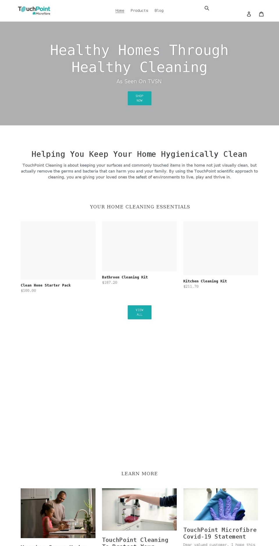 touchpointmicrofibre.com.au shopify website screenshot
