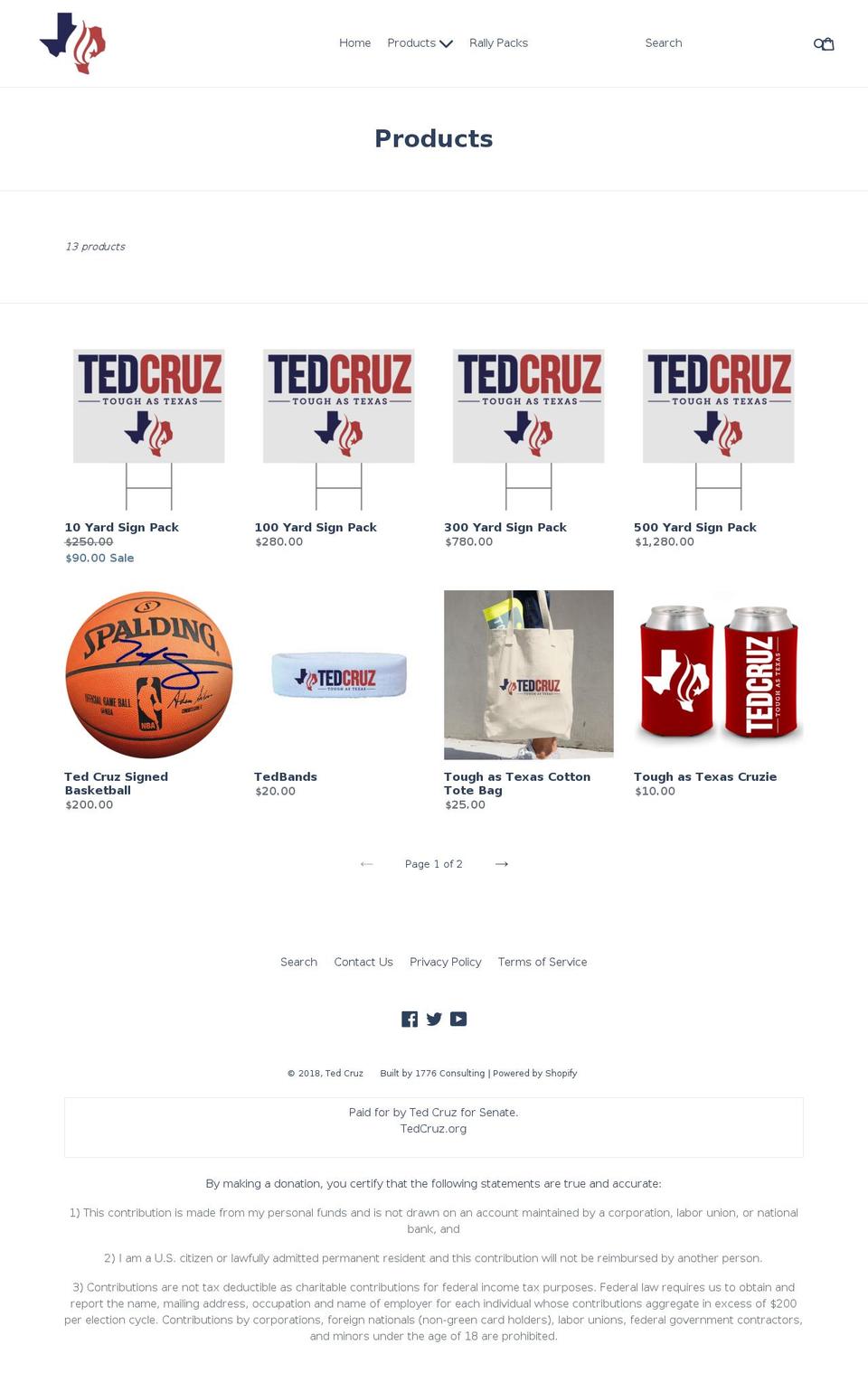 toughastexas.com — Shopify storefront screenshot