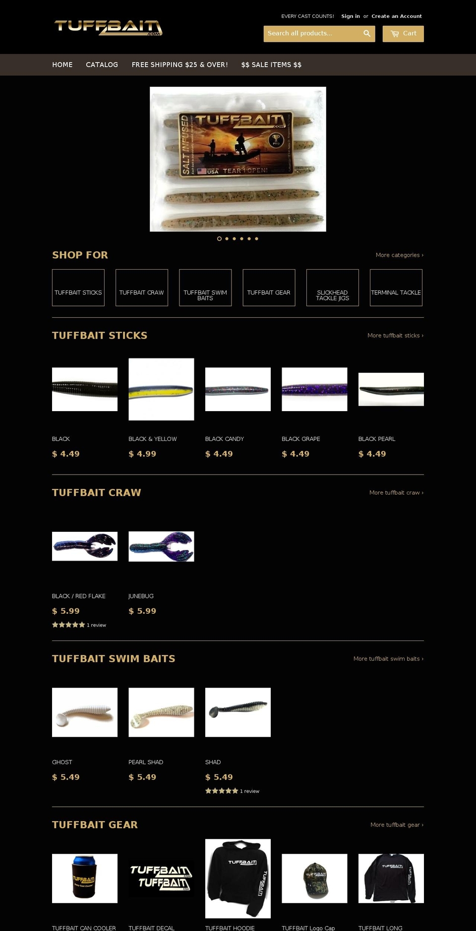 toughbait.com — Shopify storefront screenshot