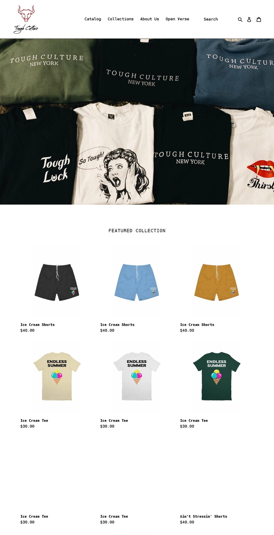toughculture.com shopify website screenshot