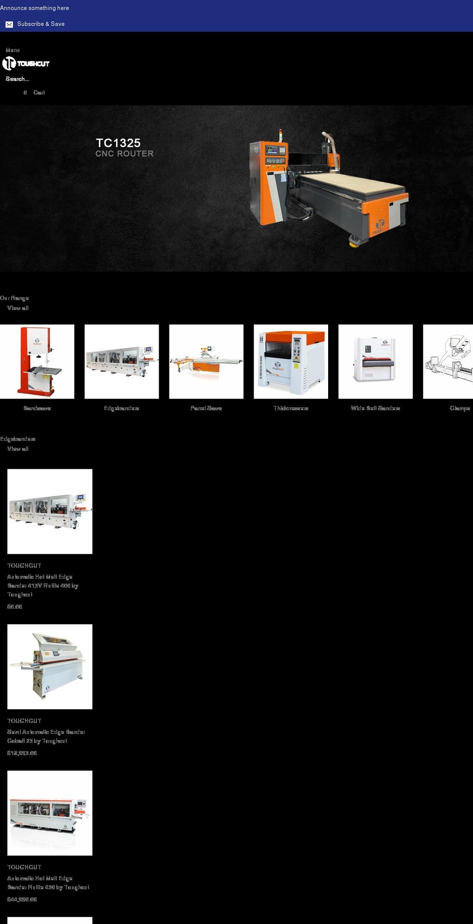 toughcut.com.au shopify website screenshot