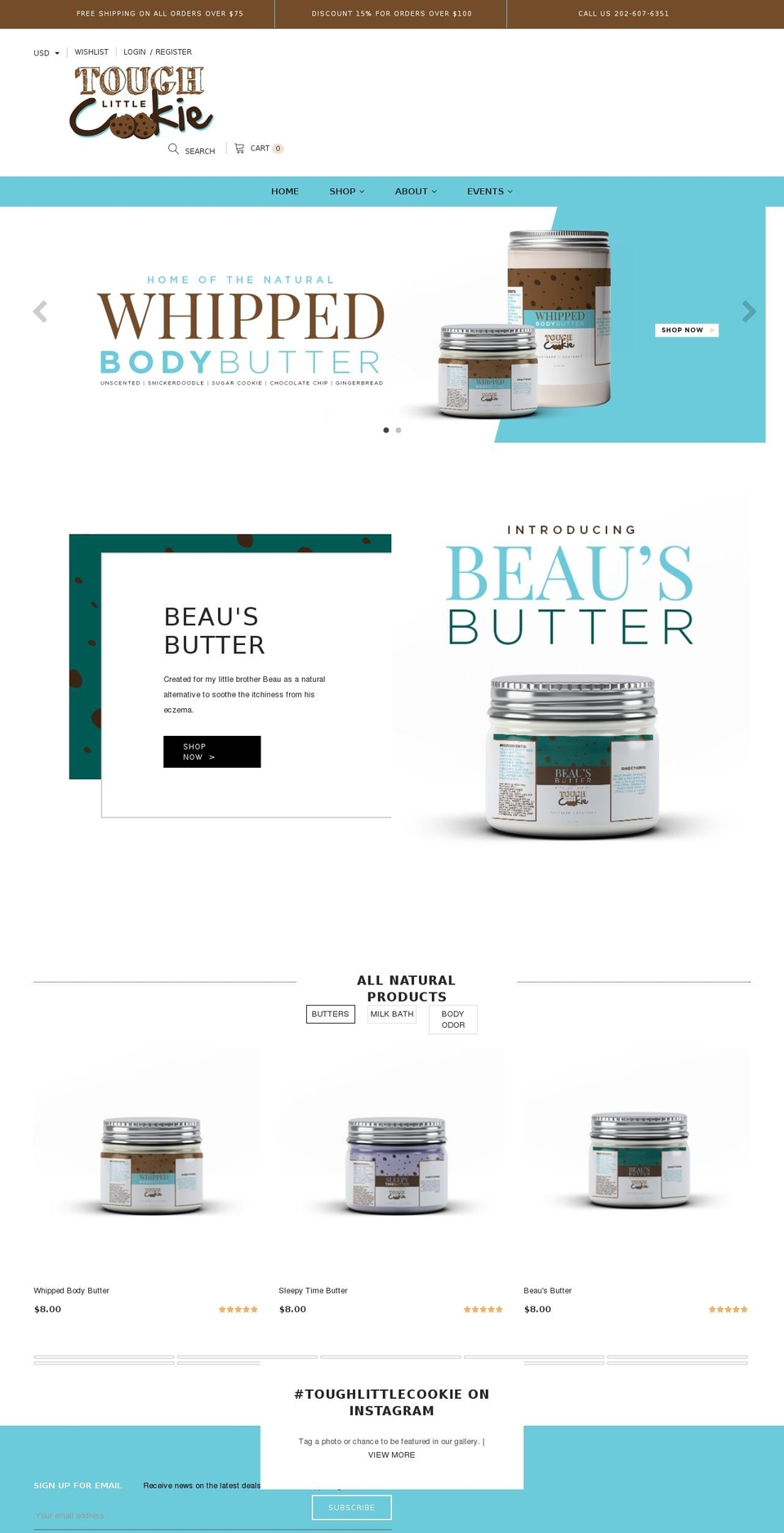 Rozay Main Shopify theme site example toughlittlecookie.com