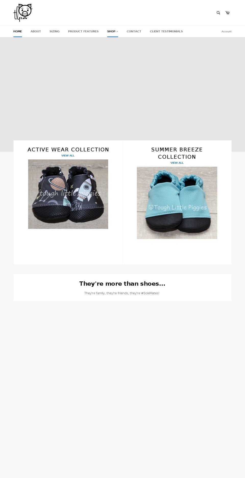 toughlittlepiggies.com shopify website screenshot