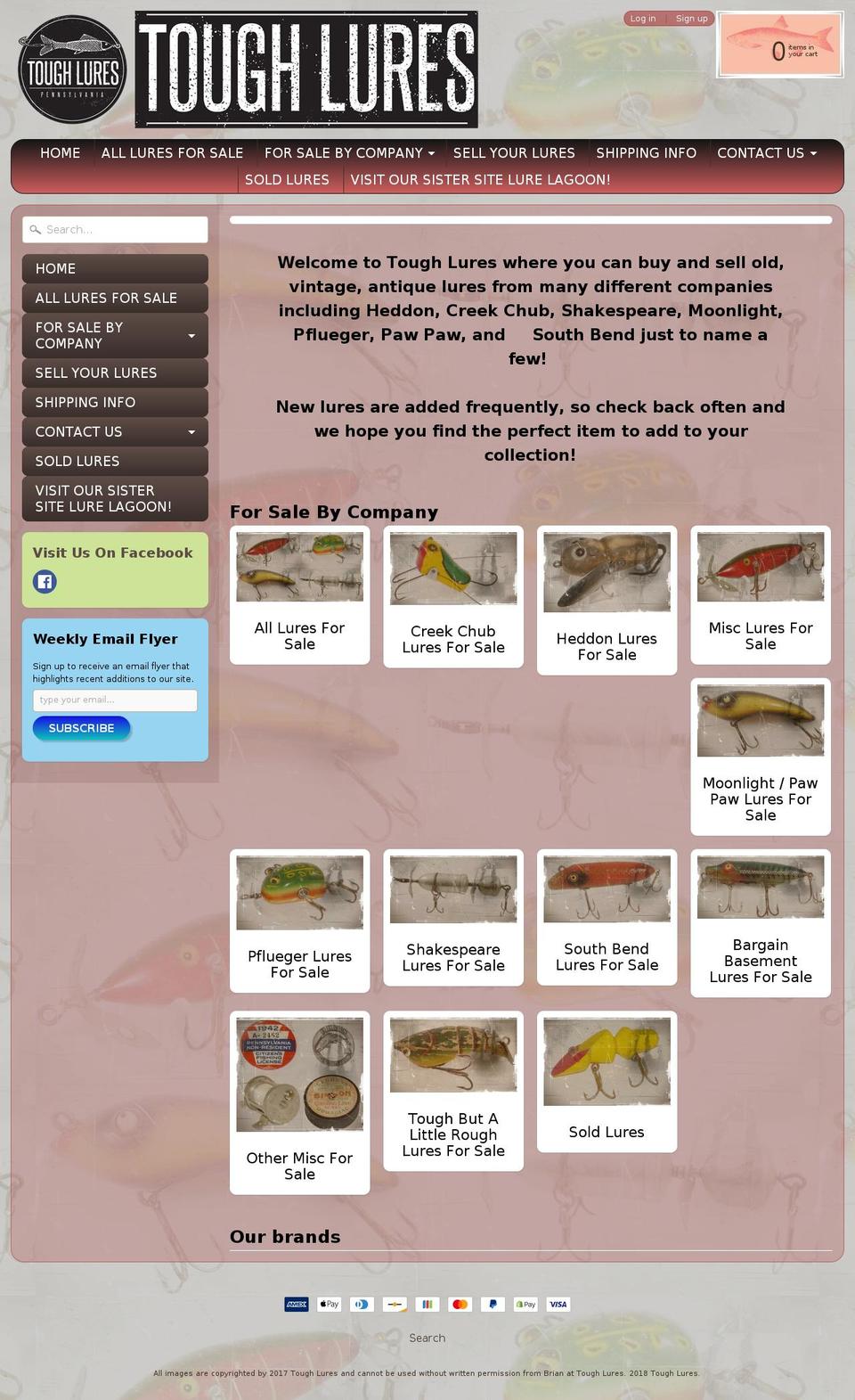 toughlures.com shopify website screenshot