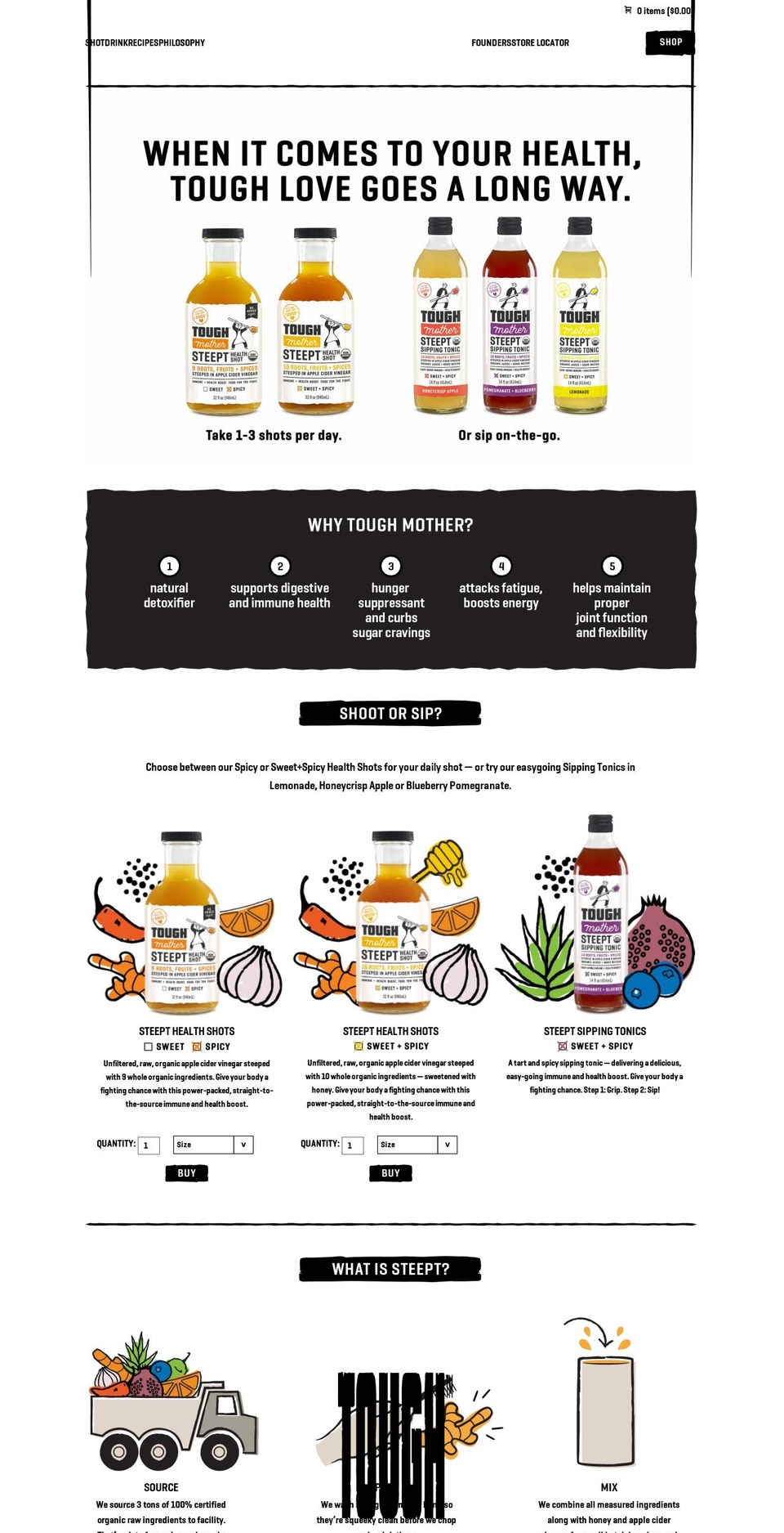 toughmotherbrand.com shopify website screenshot