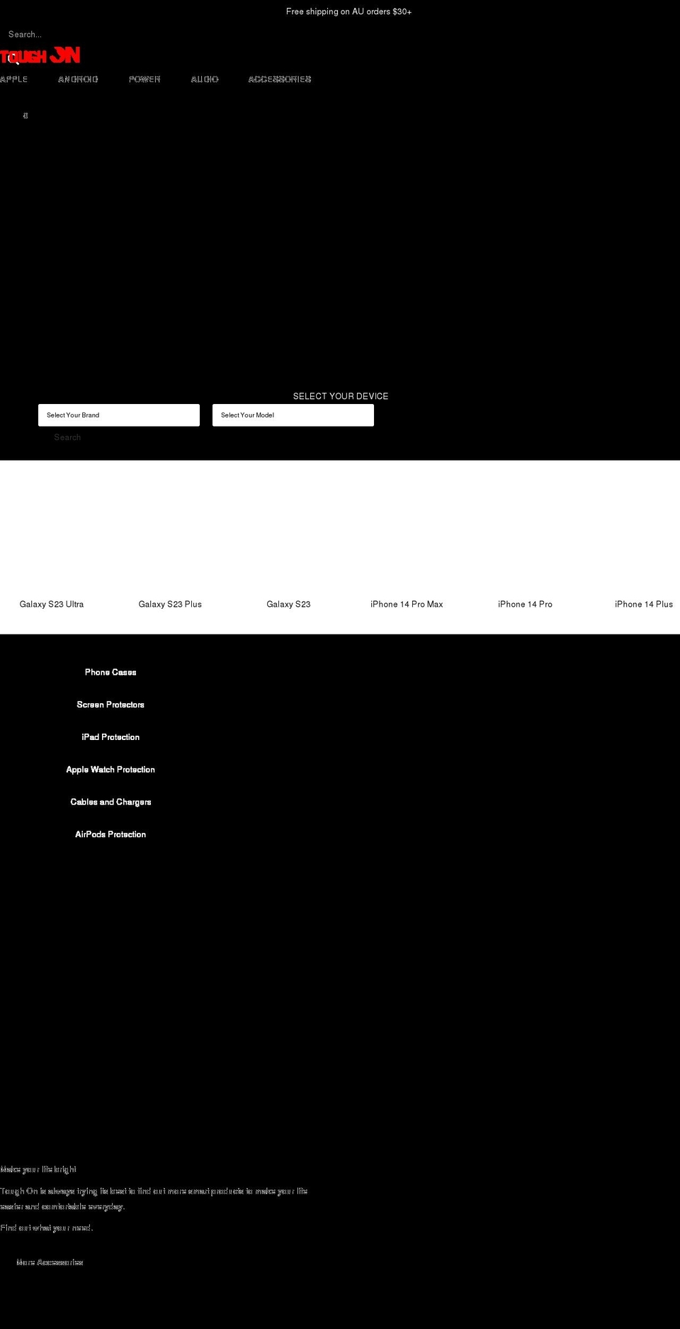 toughon.com shopify website screenshot
