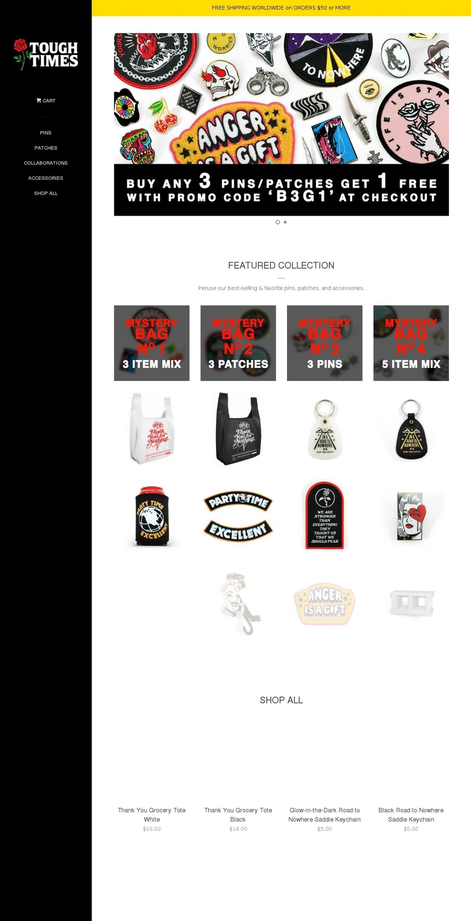 toughtimespress.com shopify website screenshot