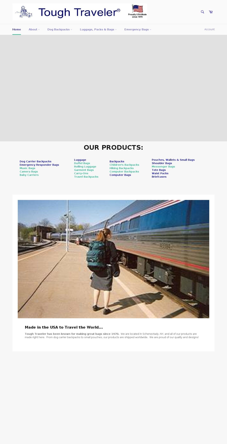 toughtraveler.com shopify website screenshot