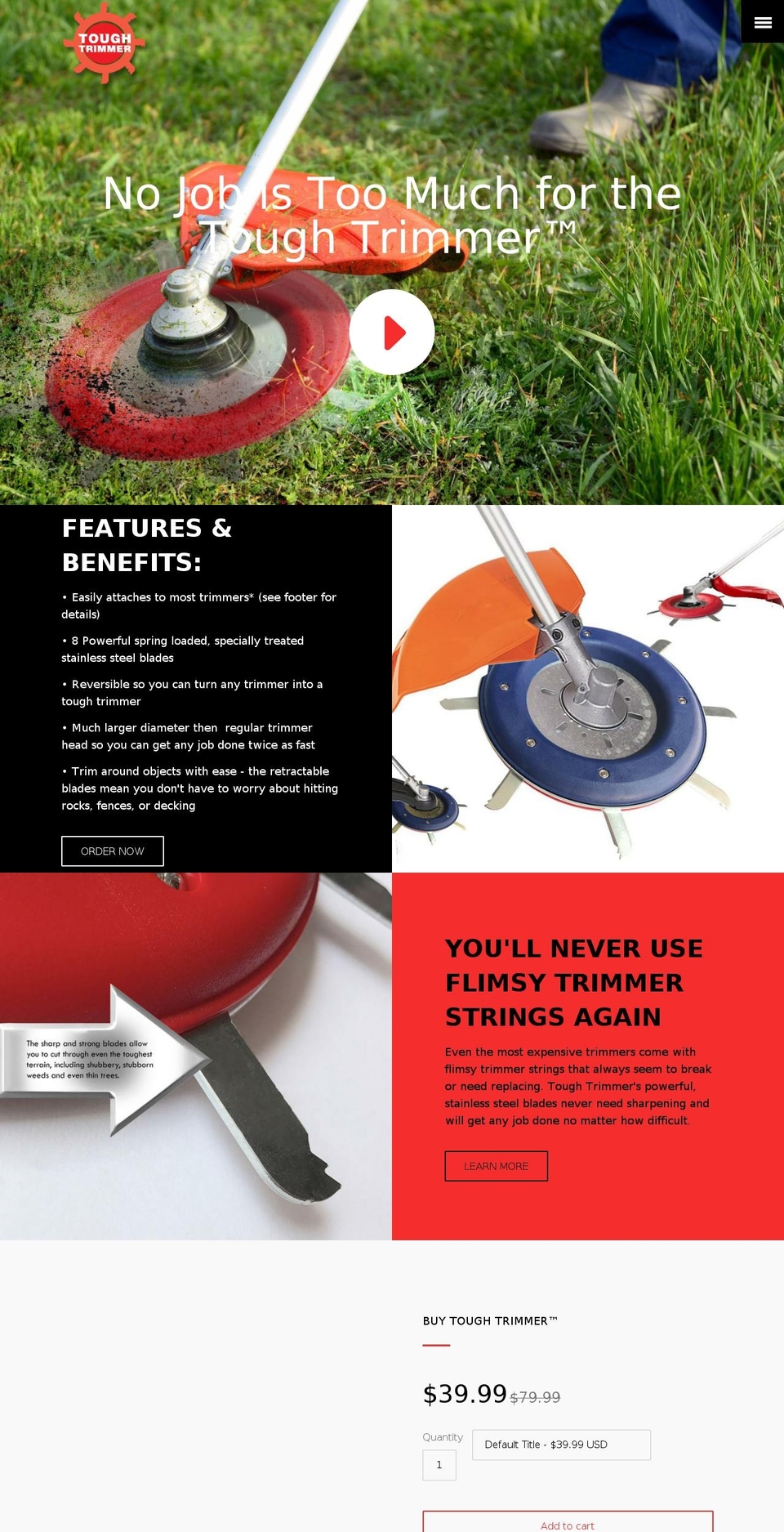 toughtrimmer.com — Shopify storefront screenshot