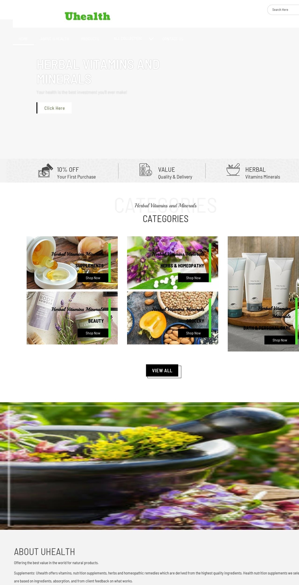 touhealth.com shopify website screenshot
