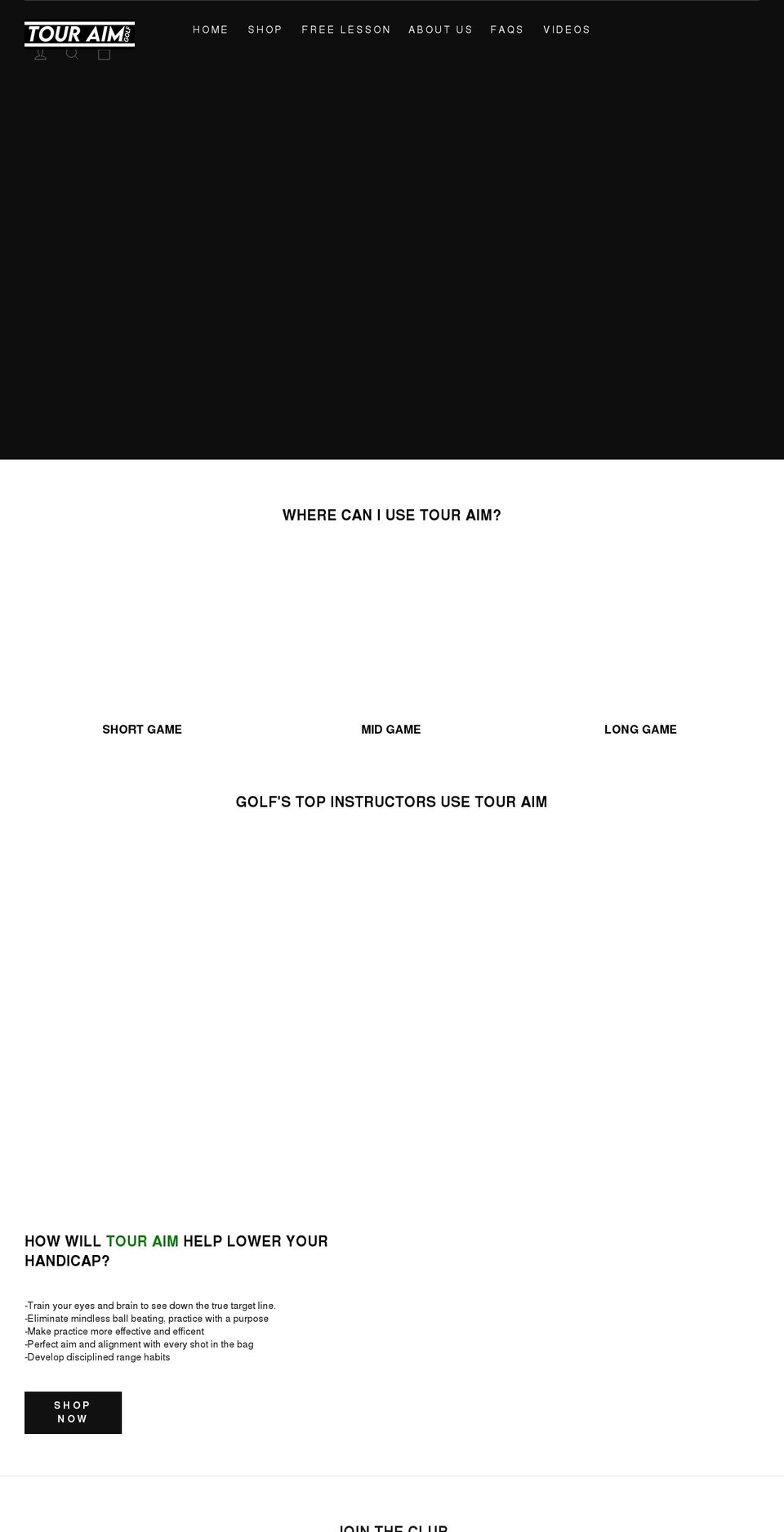 touraimgolf.com shopify website screenshot