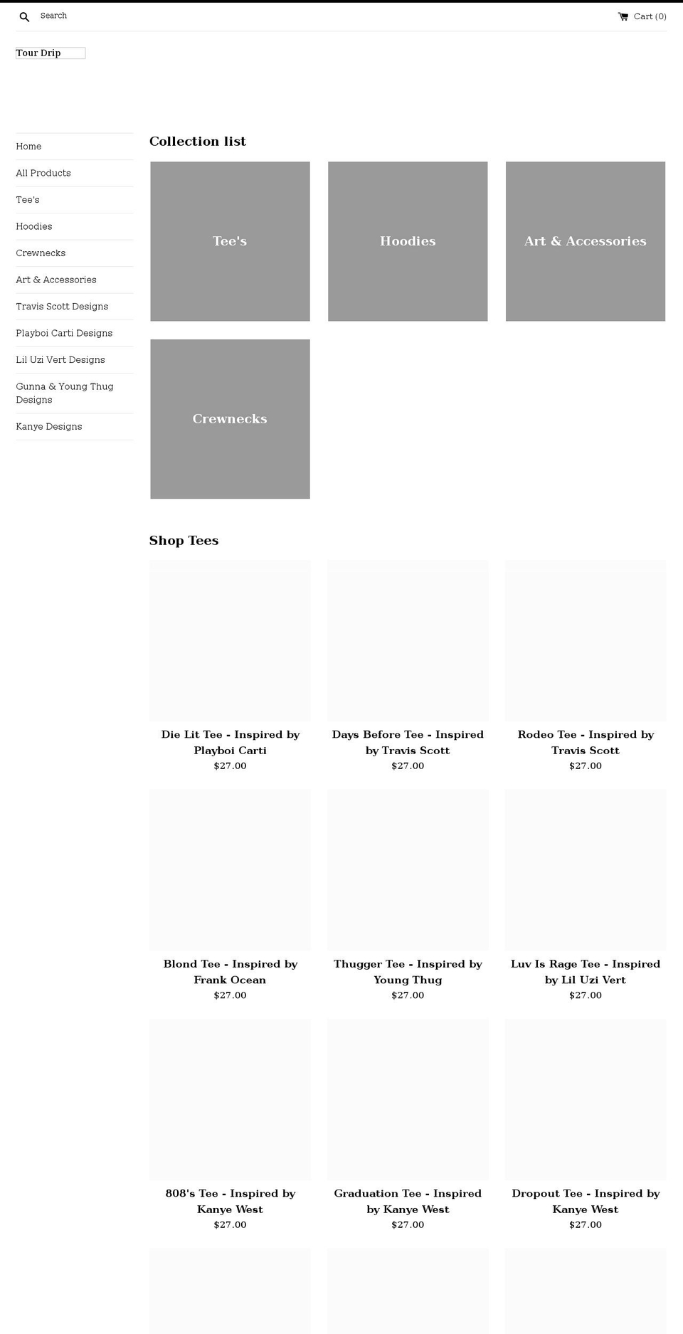 tourdrip.com shopify website screenshot